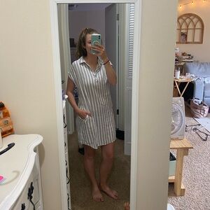 Thread & Supply Striped Dress - Black and White